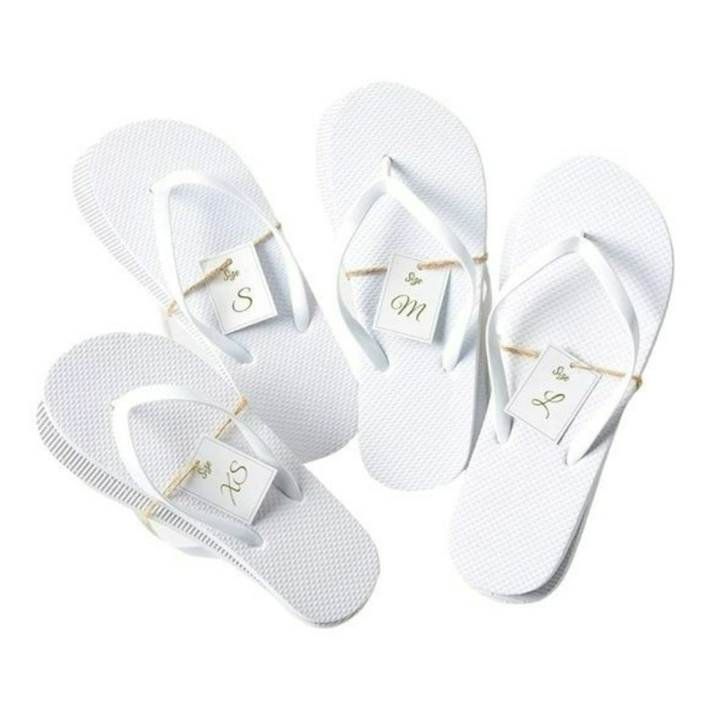10 White Wedding Flip Flops Dance Floor New Never worn Multiple Sizes